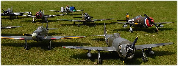 Large scale rc warbirds at a show